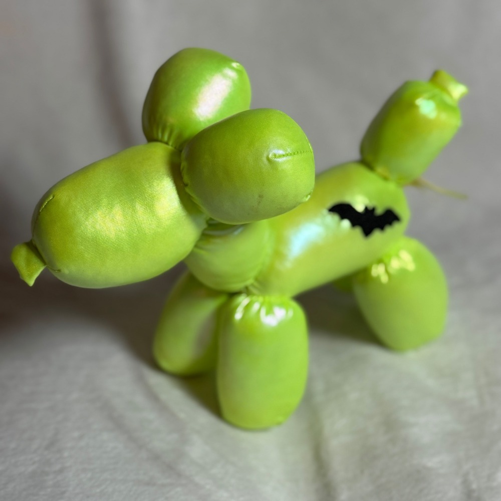 Halloween Balloon Dog Plush Neon Green 8" Toy Bat Graphic MTY International